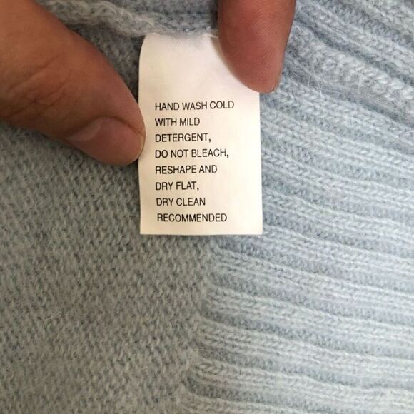 PRIA Lambswool Sweater Women's Size Large Blue Pullover Angora Rabbit Hair - Picture 7 of 9